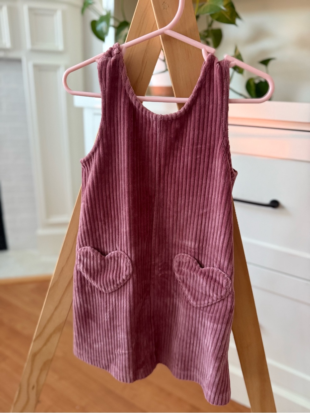 Zara Girls Corduroy Pinafore Dress - Dusty Rose